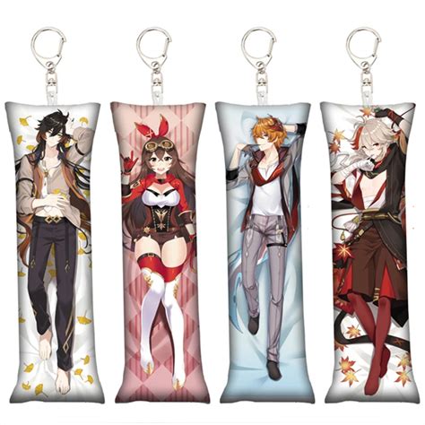 Genshin Impact Keychain Zhongli Kaedehara Kazuha Mini Dakimakura