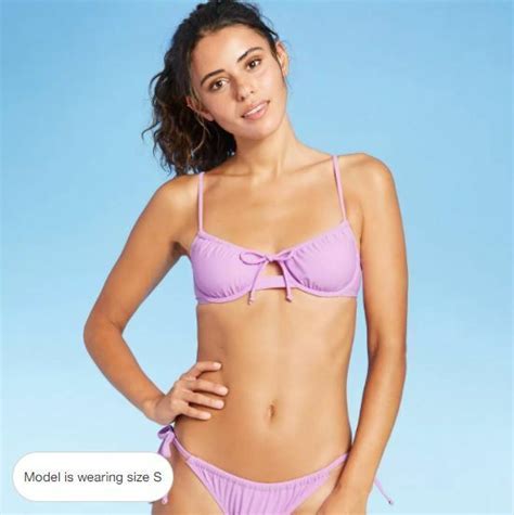 Xhilaration Junior S Shirred Underwire Bikini Top XL Lavender S 16 10