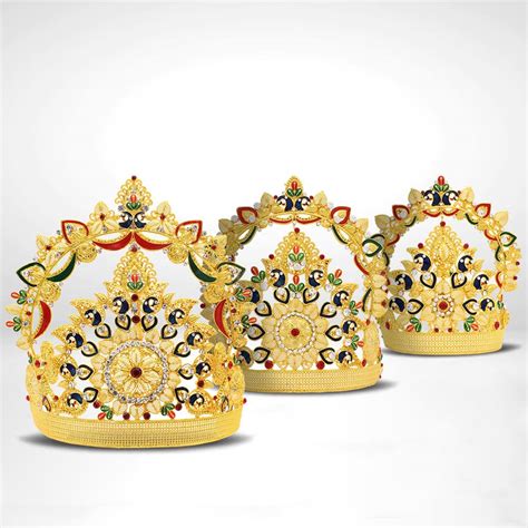 Buy Vedic Vaani Golden Headgear Crown Mukut Taj Suitable For All Deity