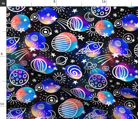 Space Fabric - Space Voyage By Textile Fabric | Spoonflower