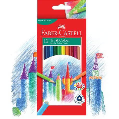 Faber Castell Coloured Pencils Tri Grip 12 Pack Woolworths