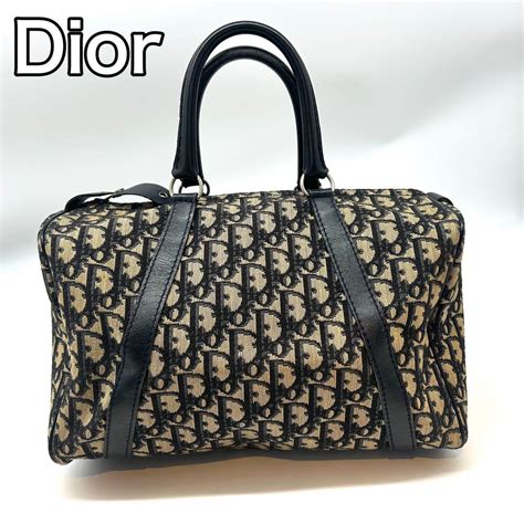 【極美品】dior ミニボストンバッグ トロッター キャンバス レザー