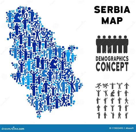 Demographics Serbia Map stock vector. Illustration of people - 119833495