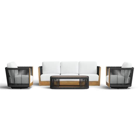 Aniston 4 Piece Sofa Seating Group With Sunbrella Cushions And Reviews Joss And Main