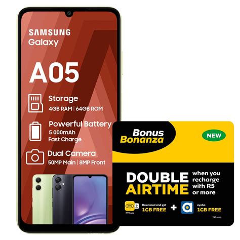 Samsung Galaxy A05 64gb Lte Dual Sim Light Green Mtn Sim Kit And Lte Device Promotion Shop