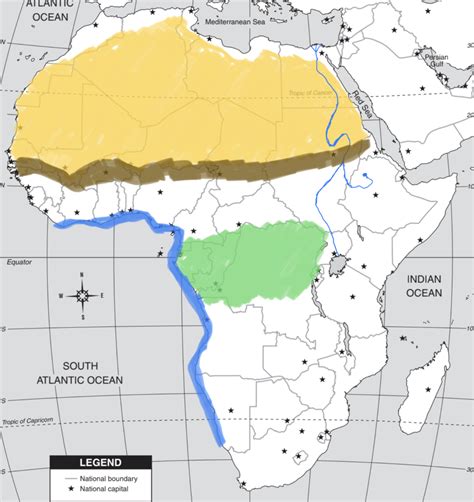 Geographic Features of Africa Diagram | Quizlet