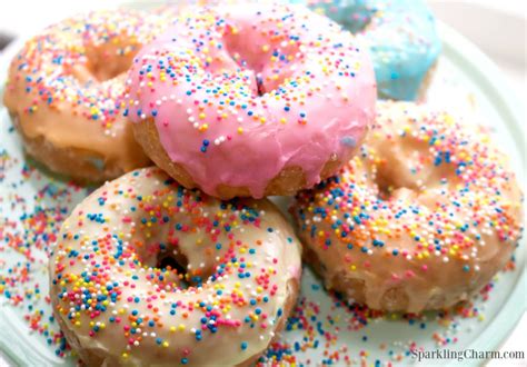 Homemade Double Glazed Doughnuts With Sprinkles Sparkling Charm