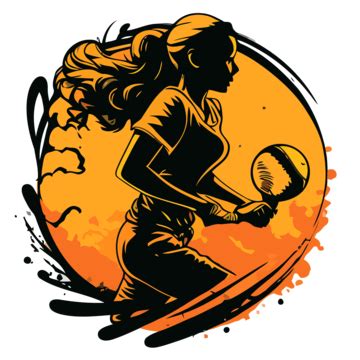 Silhouette Softball Clipart Woman Softball Player Threw A Ball On The