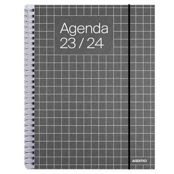 Agenda escolar 2023 2024 Universal Additio semana vista negro catalán