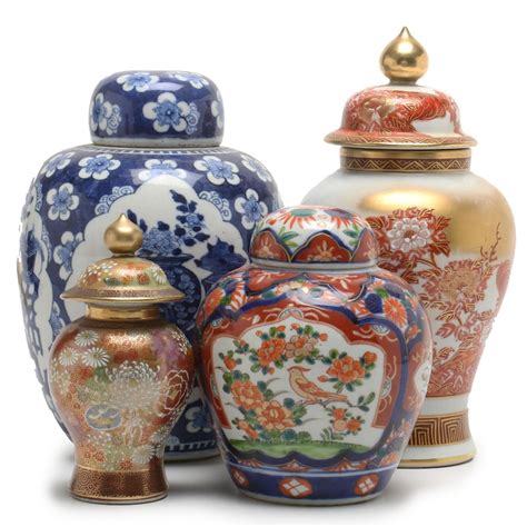 Japanese and Chinese Porcelain Ginger Jars with Lids | EBTH