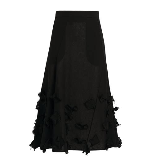 Jil Sander Black Wool Asymmetric Distressed Skirt Harrods Uk