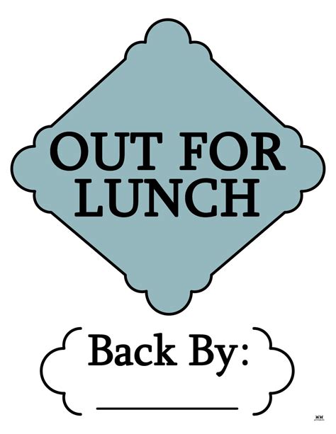 Out To Lunch Signs 15 FREE Signs Printabulls