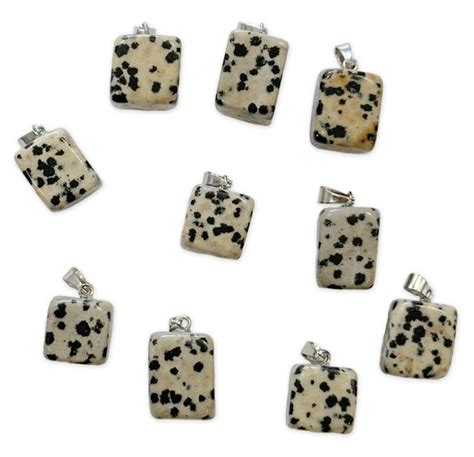 Pendentif Pierre Roul E Jaspe Dalmatien X Pendentifs Min Raux