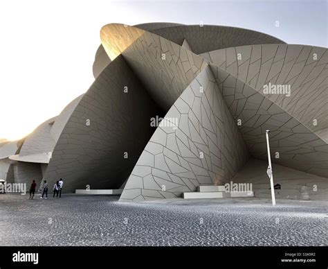 Iconic architecture by Jean Nouvel, National Museum of Qatar Stock Photo - Alamy