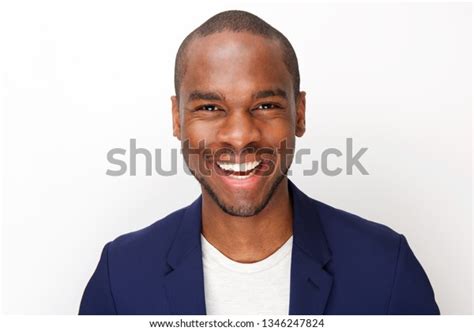 Close Front Portrait Handsome Black Man Stock Photo 1346247824