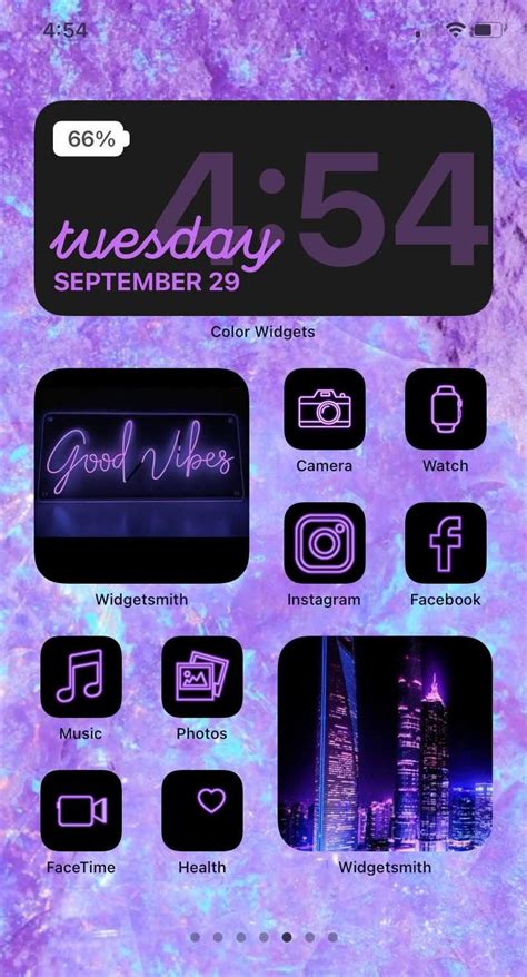 Purple Ios App Icon Pack Neon Aesthetic Ios Icons Etsy Iphone