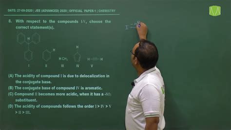 🔴 Jee Advanced 2020 Video Solutions Paper 1 Organic Chemistry Youtube