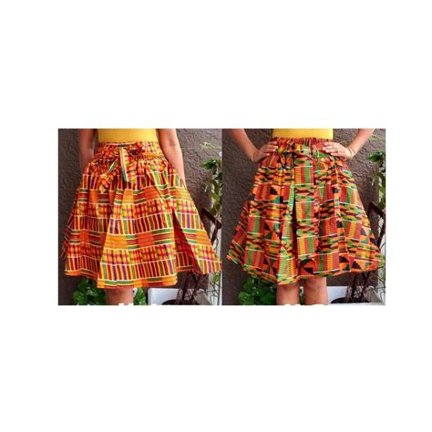 African Kente Skirt With Scarf African Skirts African Dresses African