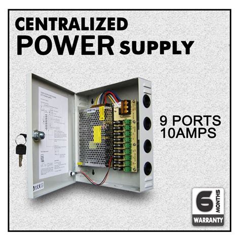 Centralized Power Supply For CCTV 9 Ports 10 Amps 12V Output PPTC Type