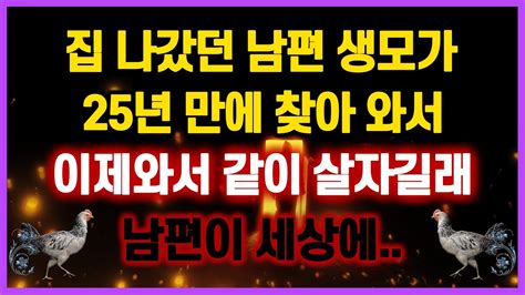 역대급 사이다 사연 집 나갔던 남편 생모가 25년 만에 찾아 와서 이제와서 같이 살자길래 남편이 세상에 사연모음 이혼썰