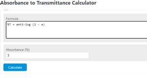 Absorbance to Transmittance Calculator - Calculator Academy