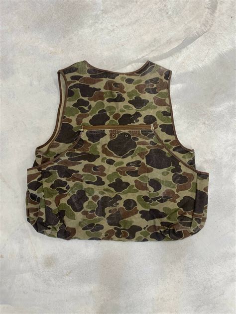 Vintage Cabelas Duck Camo Canvas Vest Camoretro