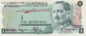 Banknote Quetzal Guatemala Printer Tdlr Issue Wor P A