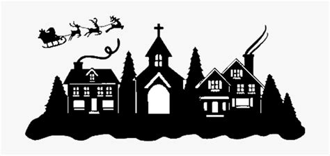 Christmas House Silhouette Png , Free Transparent Clipart - ClipartKey