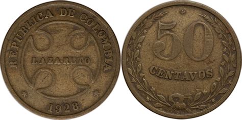 Centavos Leprosarium Coinage Colombia Numista