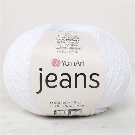 Yarnart Jeans Knitting Yarn Optical White Hobiumyarns