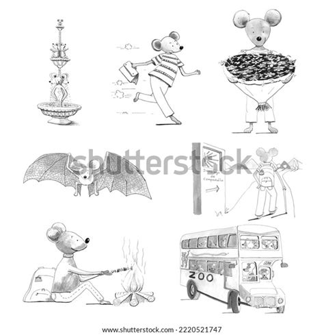 Many Funny Mice Cartoons Part One Stock Illustration 2220521747 ...