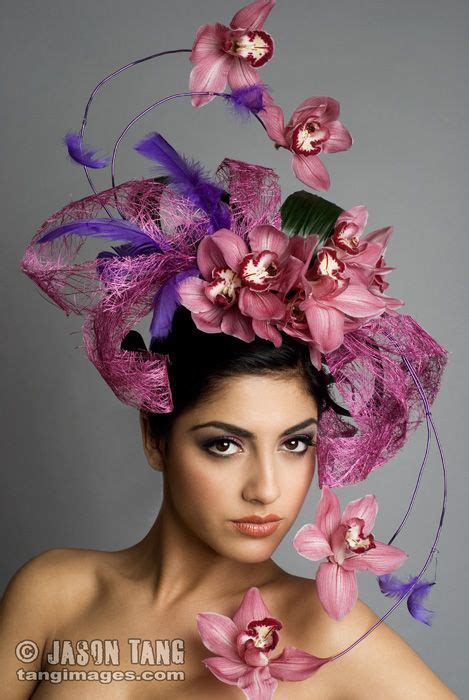 Purple Pink Swirl Floral Headdress Hair Pieces Fancy Hats