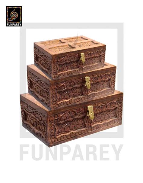 Hand Carved Wooden Jewelry Box 85 Funparey