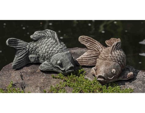 Coy Koi Cast Stone Garden Statue Fish Statue