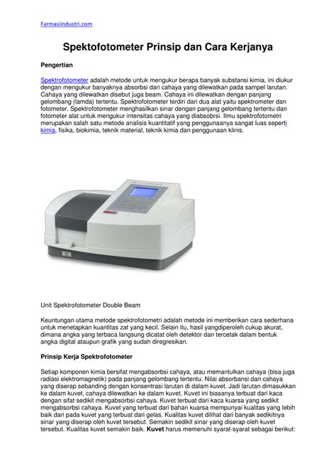 PDF Spektofotometer Prinsip Dan Cara Kerjanya