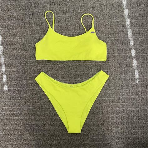 Roxy Bright Yellow Bikini Top And Bottom Size Xl Or Depop