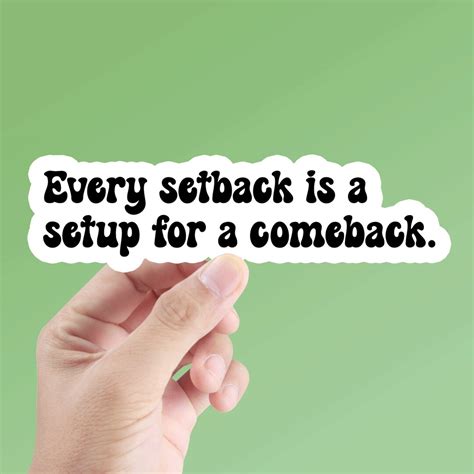 Every Setback Is A Setup For A Comeback Word Sticker Quote Etsy