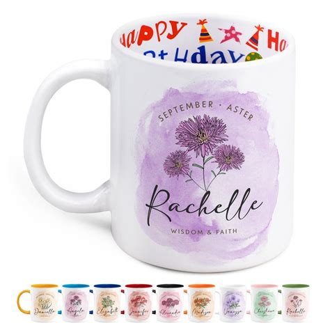 Custom Birth Month Birth Flower Mug Mothers Day T Etsy