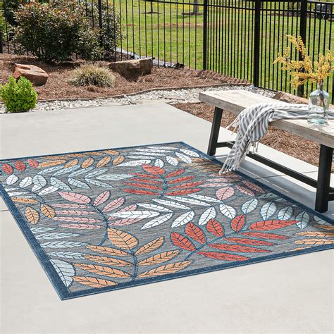 8x10 Water Resistant, Large Indoor Outdoor Rugs for Patios, Front Door ...