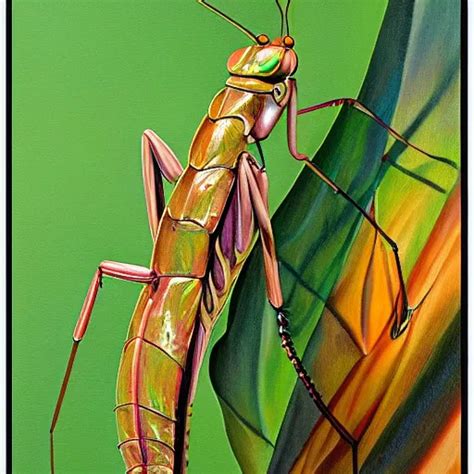 Beautiful Lifelike Painting Of Praying Mantis Stable Diffusion Openart