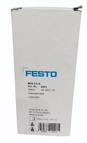 Medium Pressure Air MFH 514 Festo Solenoid Valve at Rs 4500 in New Delhi