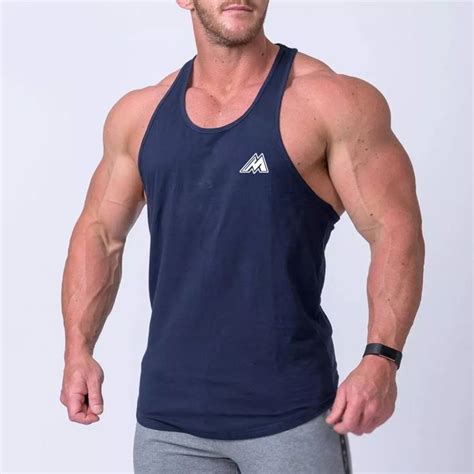 Summer Newest Brand Men Curved Hem Solid Color Gyms Stringers Vest