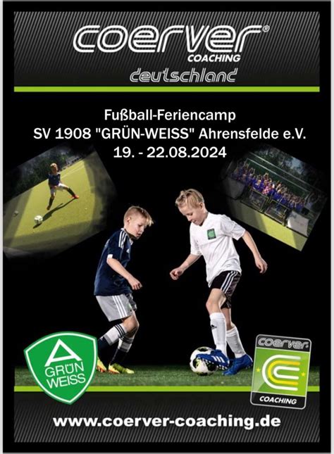 Fussball Feriencamp Sv Gr N Weiss Ahrensfelde E V