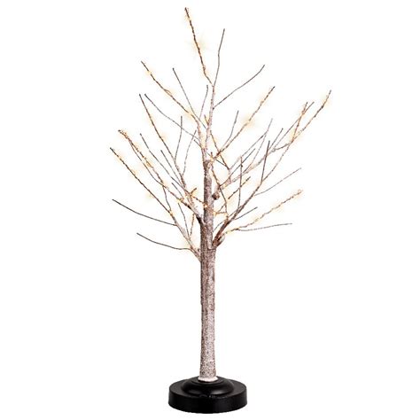 Arbre Lumineux Piles Led H Cm Bouleau Black Blanc Chaud D Co