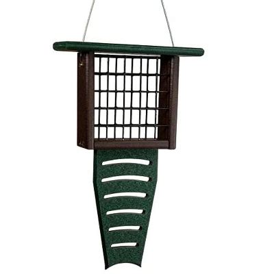 Jcs Wildlife Green Brown Recycled Single Suet Feeder Tail Prop Bird