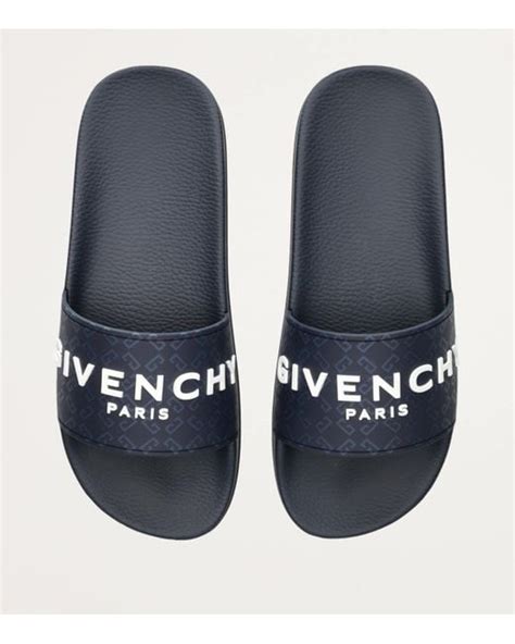 Givenchy Logo Slides in Blue for Men | Lyst