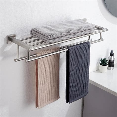 Rebrilliant Moncerrath Metal Floating Shelf With Towel Bar Wayfair Canada