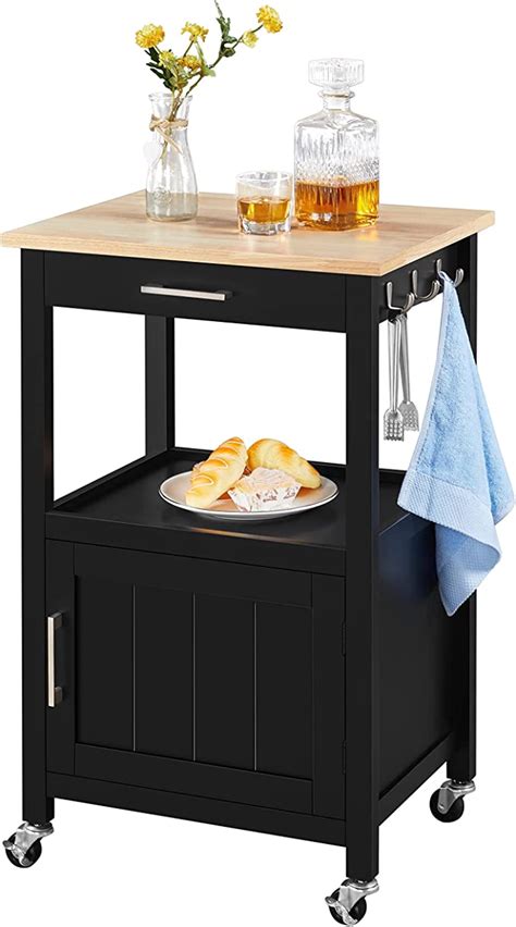 Yaheetech Kitchen Island On Wheels Kitchen Storage Trolley With