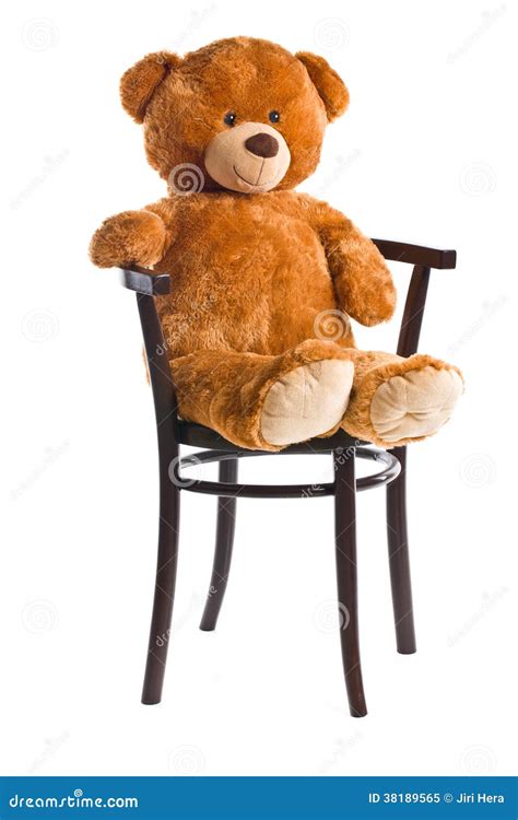 Teddy Bear Sitting On A Chair Royalty Free Stock Photo - Image: 38189565