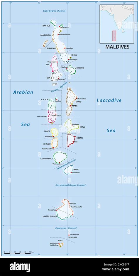 Administrative Vector Map Of The Republic Of Maldives Stock Photo Alamy